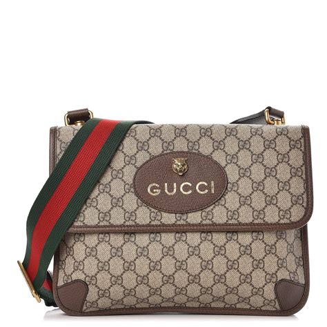 gucci messenger gg supreme|vintage gucci monogram shoulder bag.